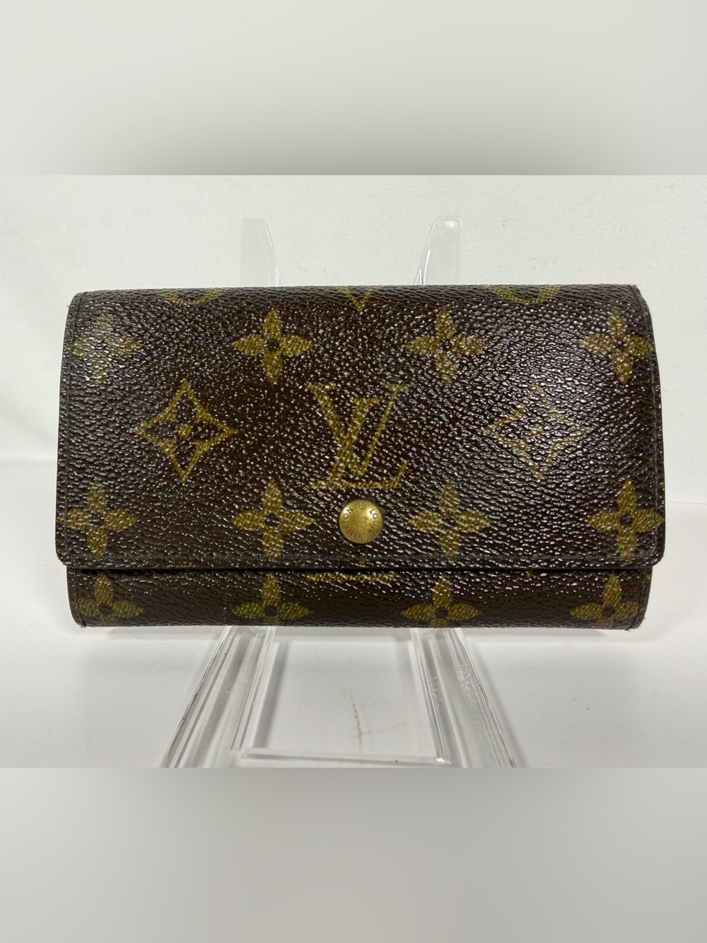 1278: Louis Vuitton Vintage Monogram Porte-Monnaie Trésor Wallet Brown